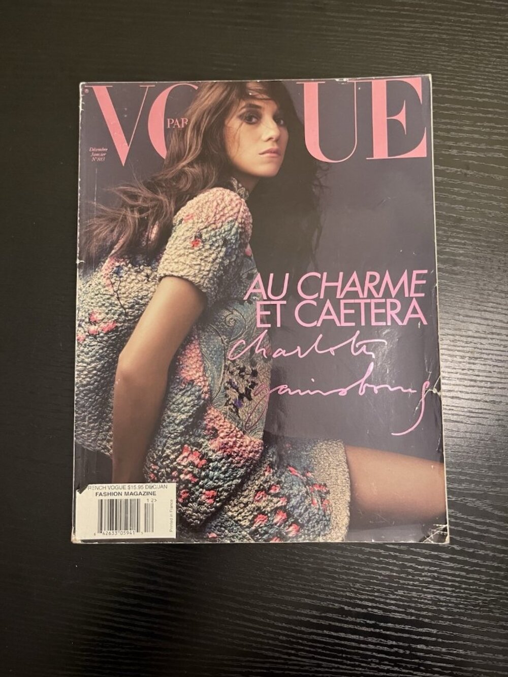 2007 VOGUE December  CHARLOTTE GAINSBOURG guest editor PARIS Craig McDean FRANCE